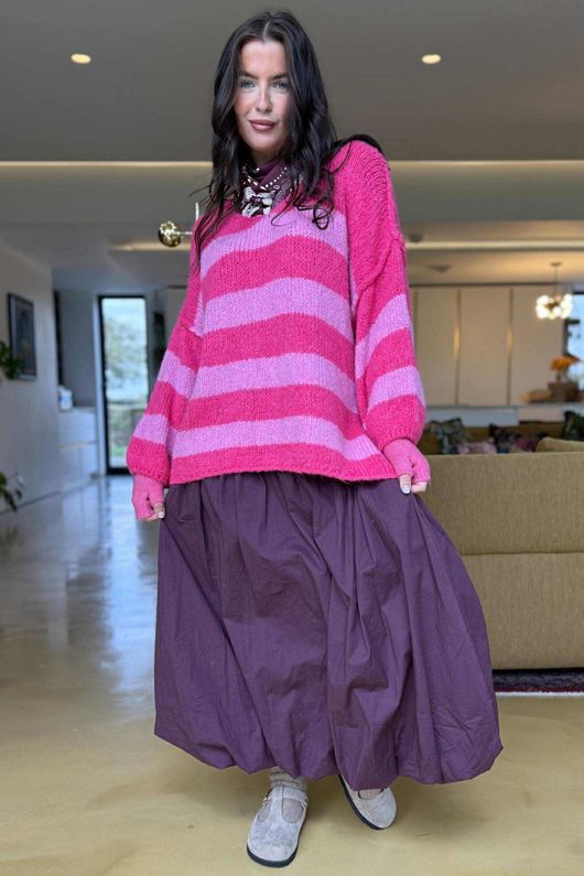 Big Softie Block Stripe Cobain Knit Bubblegum